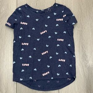 Old Navy - Navy Blue Shirt with Heart and Love Print